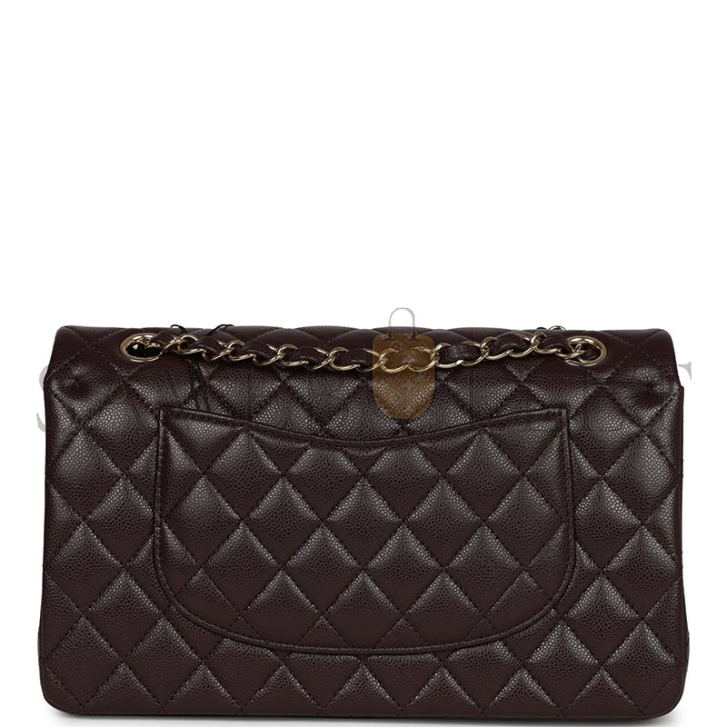 Ch**el MASTER MEDIUM CLASSIC DOUBLE FLAP DARK PURPLE CAVIAR GOLD HARDWARE (25.5*15.5*6.5cm)